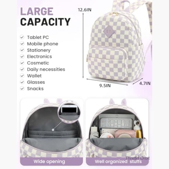 Corduroy Mini Backpack Purse, Lightweight Adjustable Strap Small Bag for Women main image 3